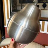 Brushed aluminum pear-shaped ice bucket