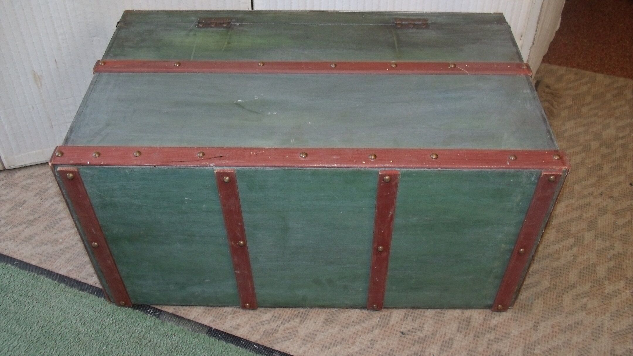 Old chest trunk wood studded