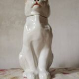 Carafe à chat absinthe en majolique george dreyfus antique vers 1900 avec tête et poignée de queue amovibles
