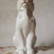 Carafe à chat absinthe en majolique george dreyfus antique vers 1900 avec tête et poignée de queue amovibles