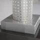 Floor lamp model "Chicago Tribune" in grey and silver enamelled metal, with