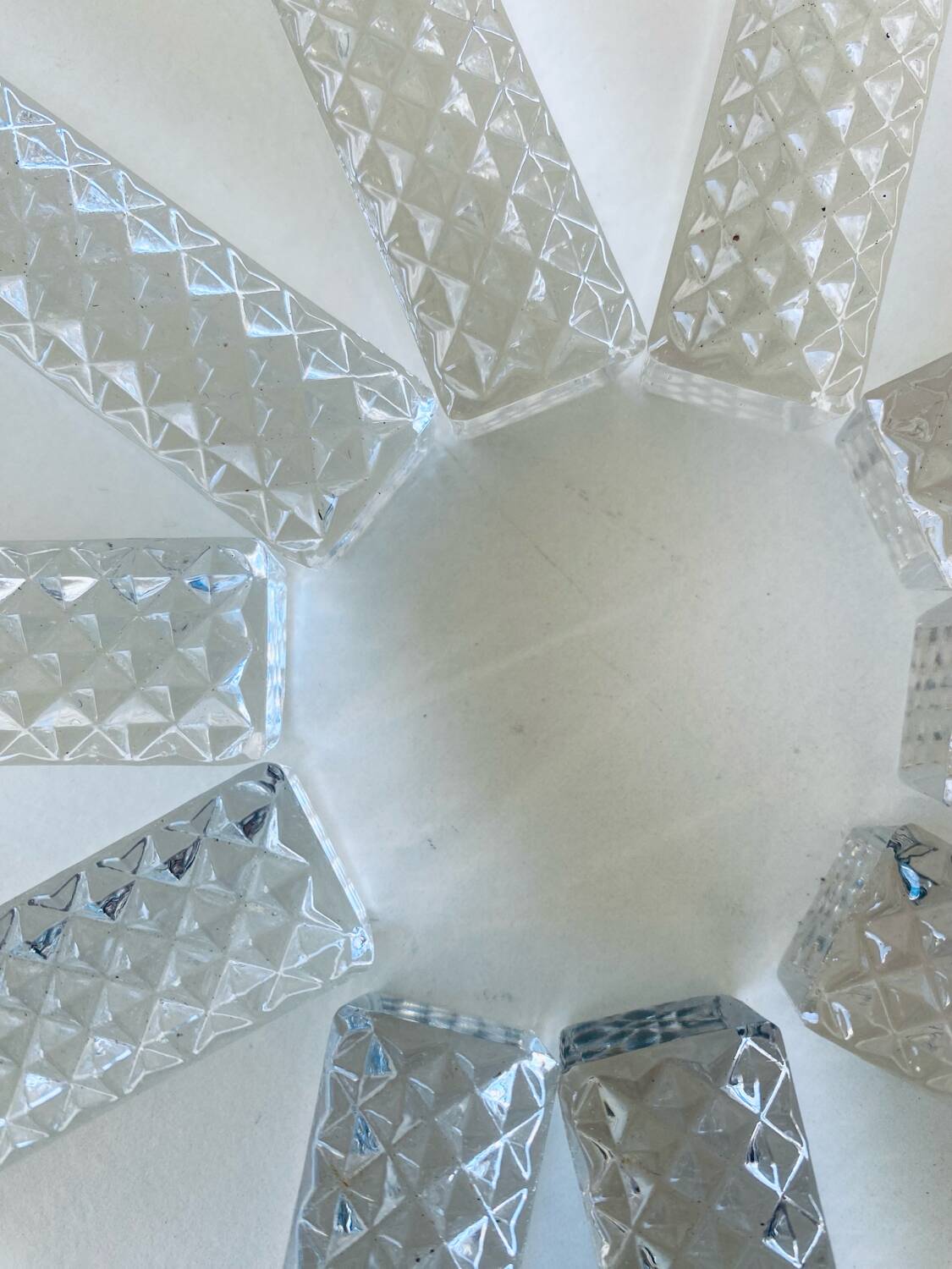 10 old crystal knife holders