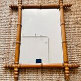 Wood mirror carved bamboo style