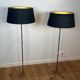 Paire de lampadaires de parquet en bronze façon faux-bambou de la Maison Baguès