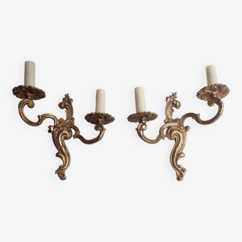Paire d'appliques en bronze 2 feux -Style baroque