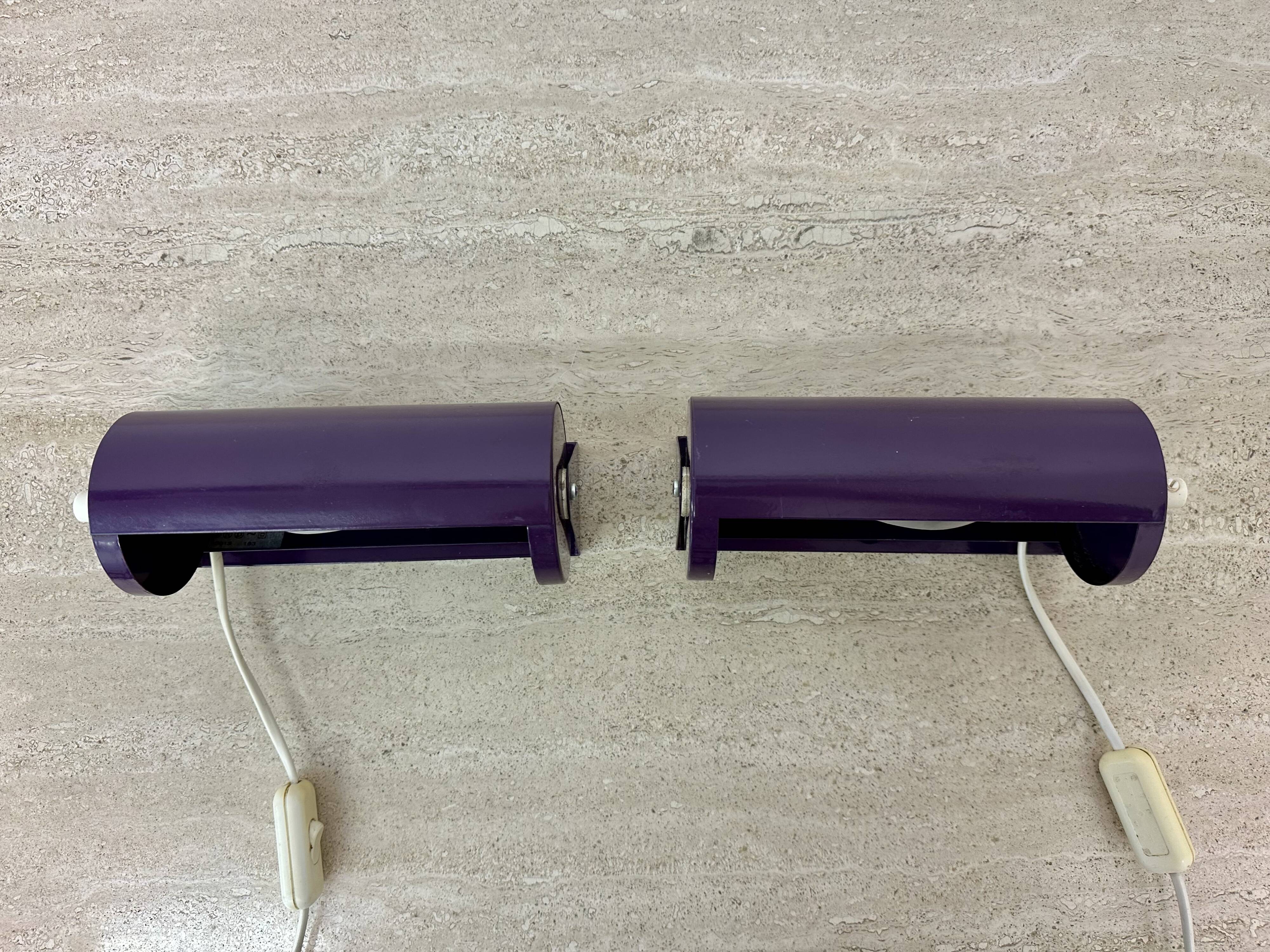 Vintage IKEA LOD V413 purple metal wall lamp bedside lamp wall lamp 1980s S