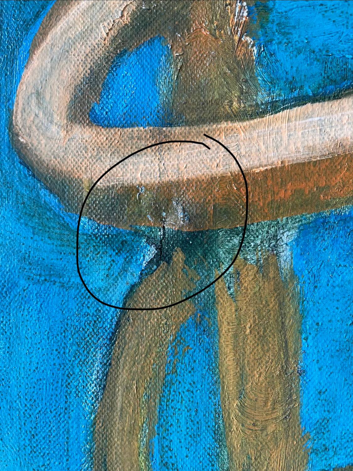 Nature morte sur chaise, signée Miguel Anibal 98