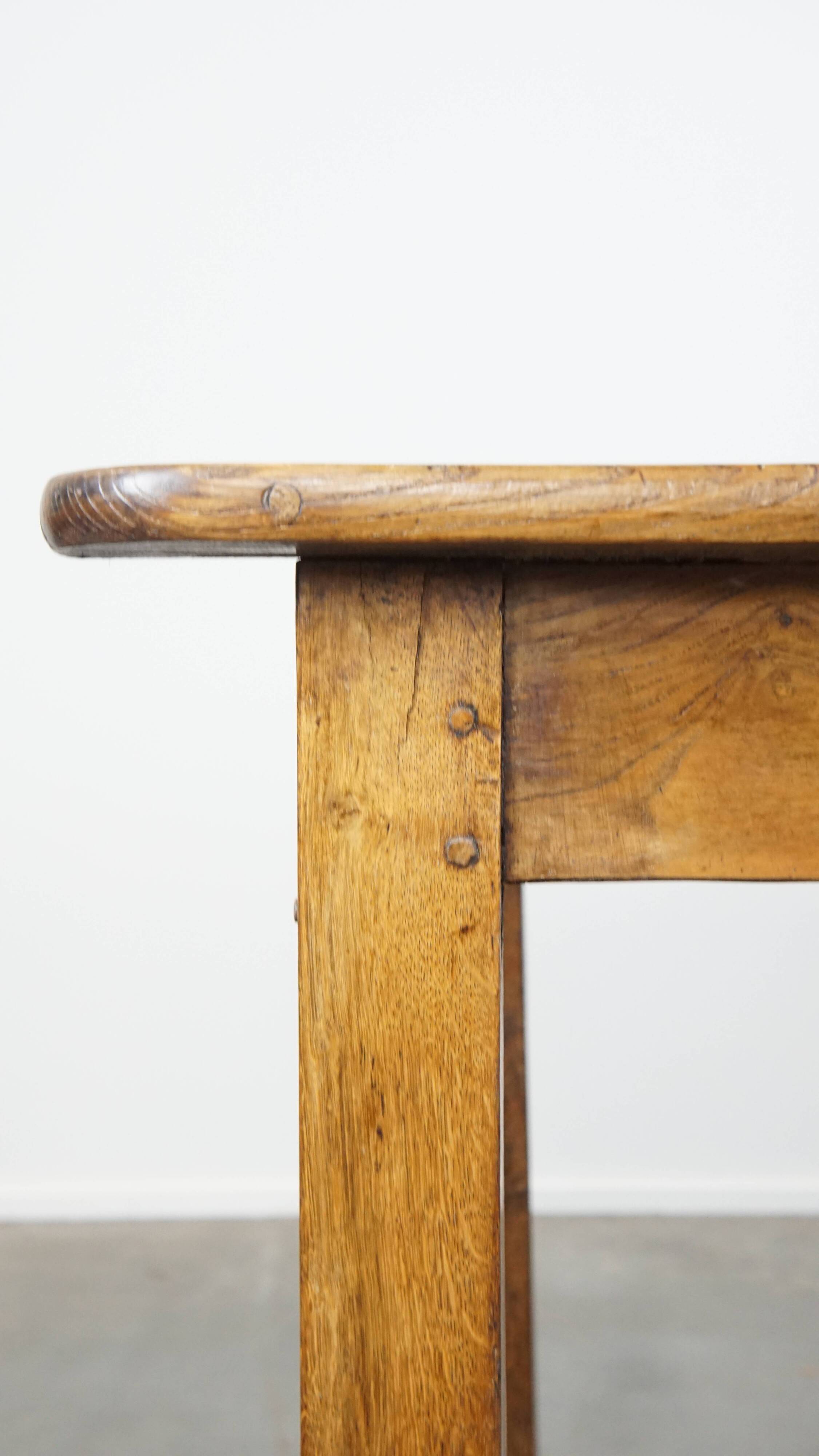 18th-Century Antique Dining Table in Oak with 2 Drawers