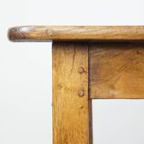 Table à manger ancienne du XVIIIe siècle en chêne avec 2 tiroirs