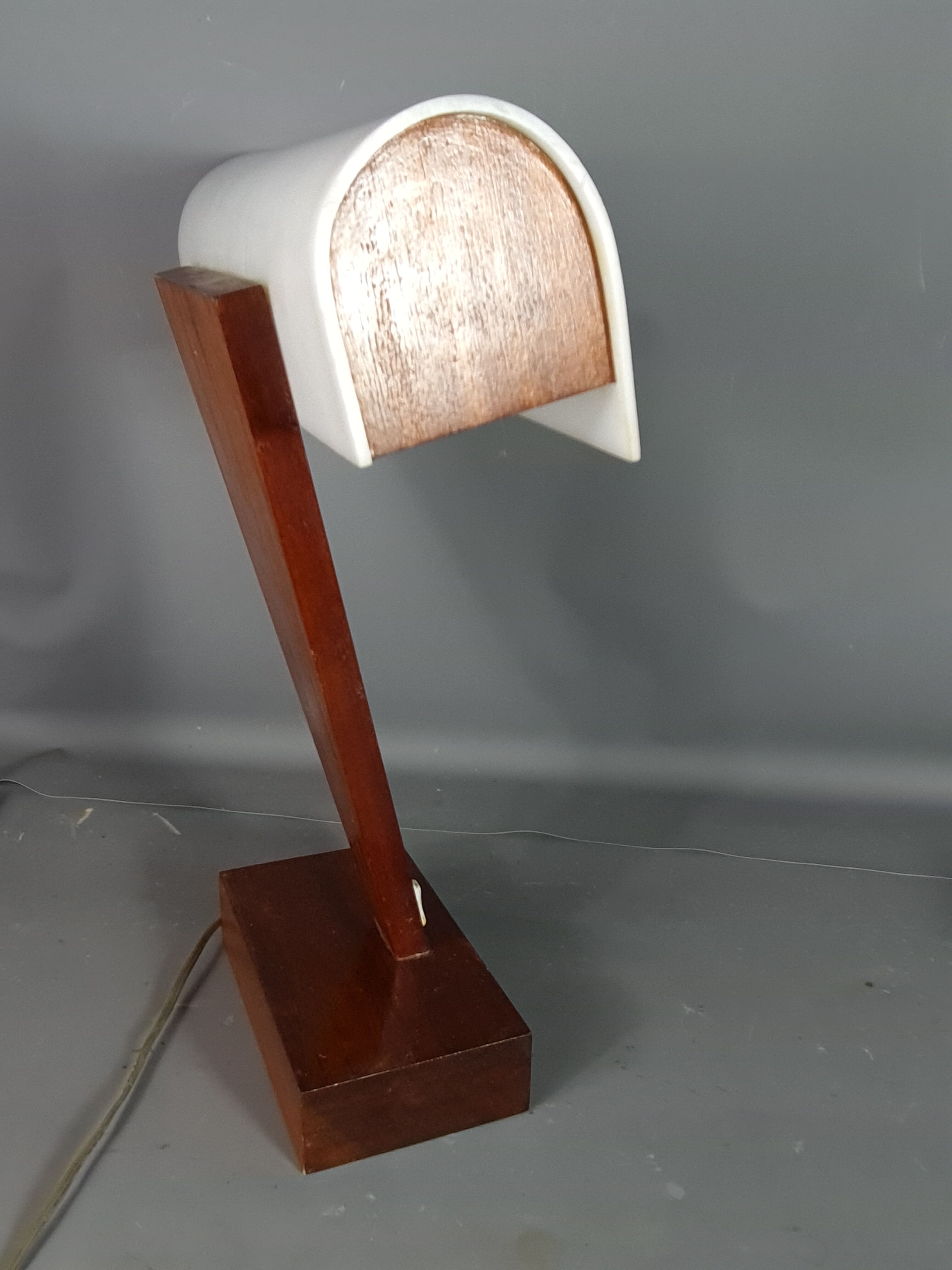 Table lamp in wood and plexiglass vintage 70/80s