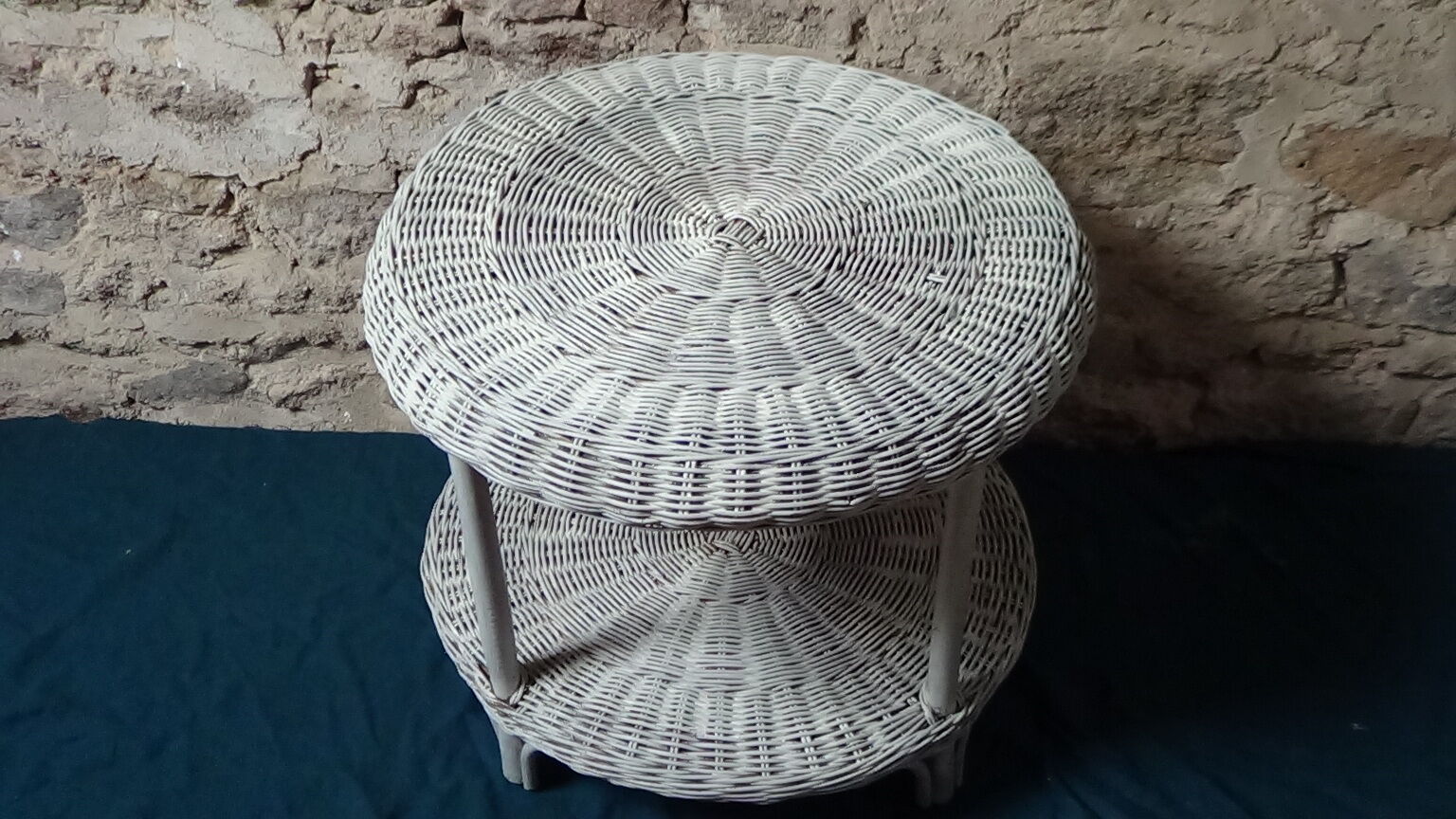 Rattan and bamboo coffee table