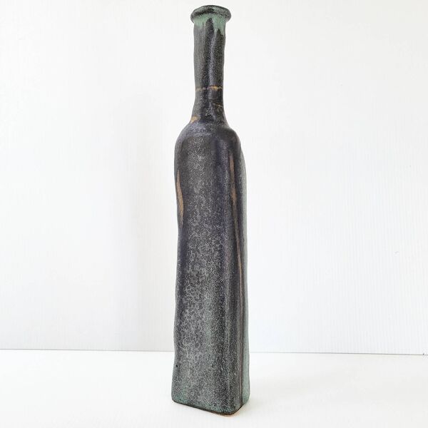 Vase bouteille vintage gres ceramique 1960 signature dlg la borne 60s 1960s