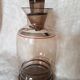 Vintage port service in smoked glass, silver décor with orange fillet