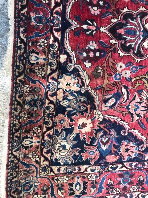 Large antique Persian carpet Bakhtiar handmade 210x327