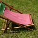 Chilean fabric deckchair for children Rostaing vintage 1980