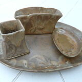 Sandstone smoker's necassary signed Denbac art nouveau