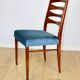Danish vintage chairs blue turquoise vintage - set of 4 - great set