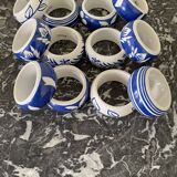 Set of 12 napkin rings in porcelain