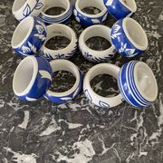 Lot de 12 ronds de serviette en porcelaine