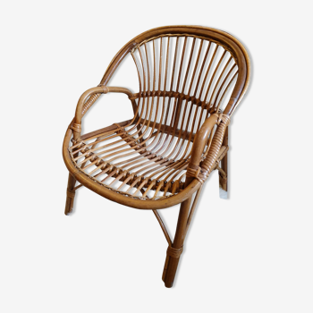 Child shell chair in rattan