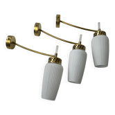 Lot 3 vintage opaline wall lights