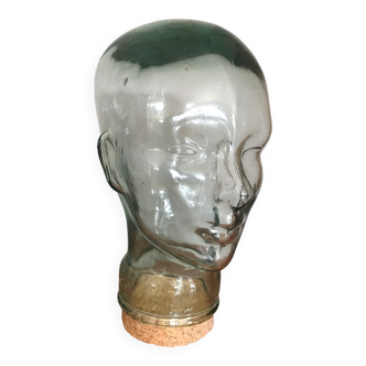 Tête en verre marotte ,mannequin