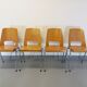 4 vintage stackable chairs model barrel Manhattan brand Baumann brand 70s