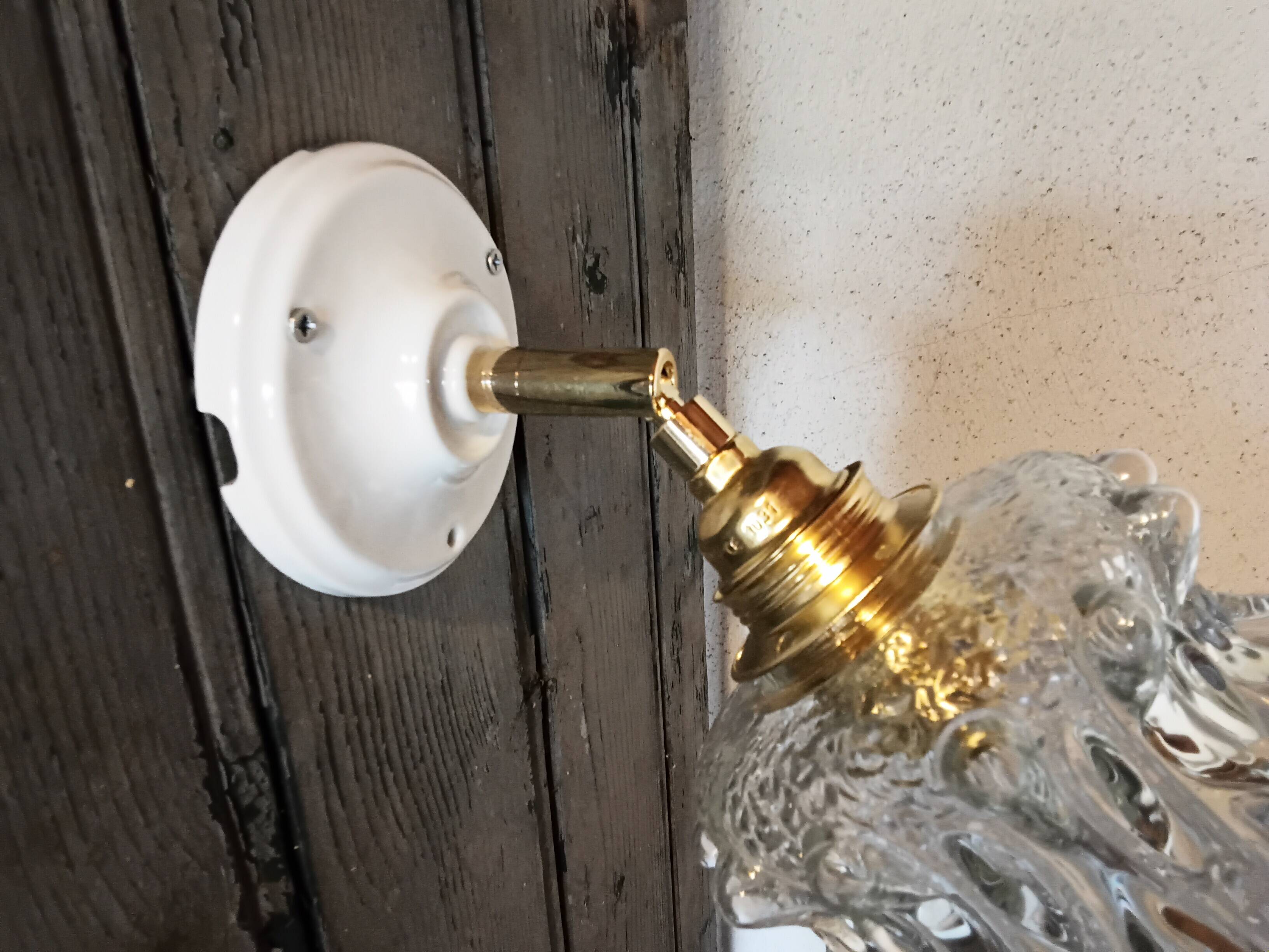 Vintage molded glass wall light