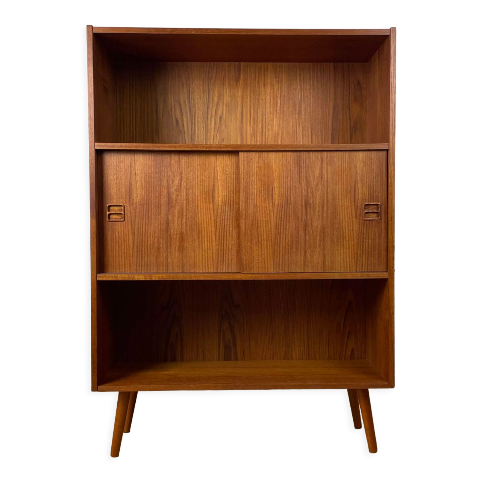 Double bibliothèque buffet scandinave vintage en teck, années 60