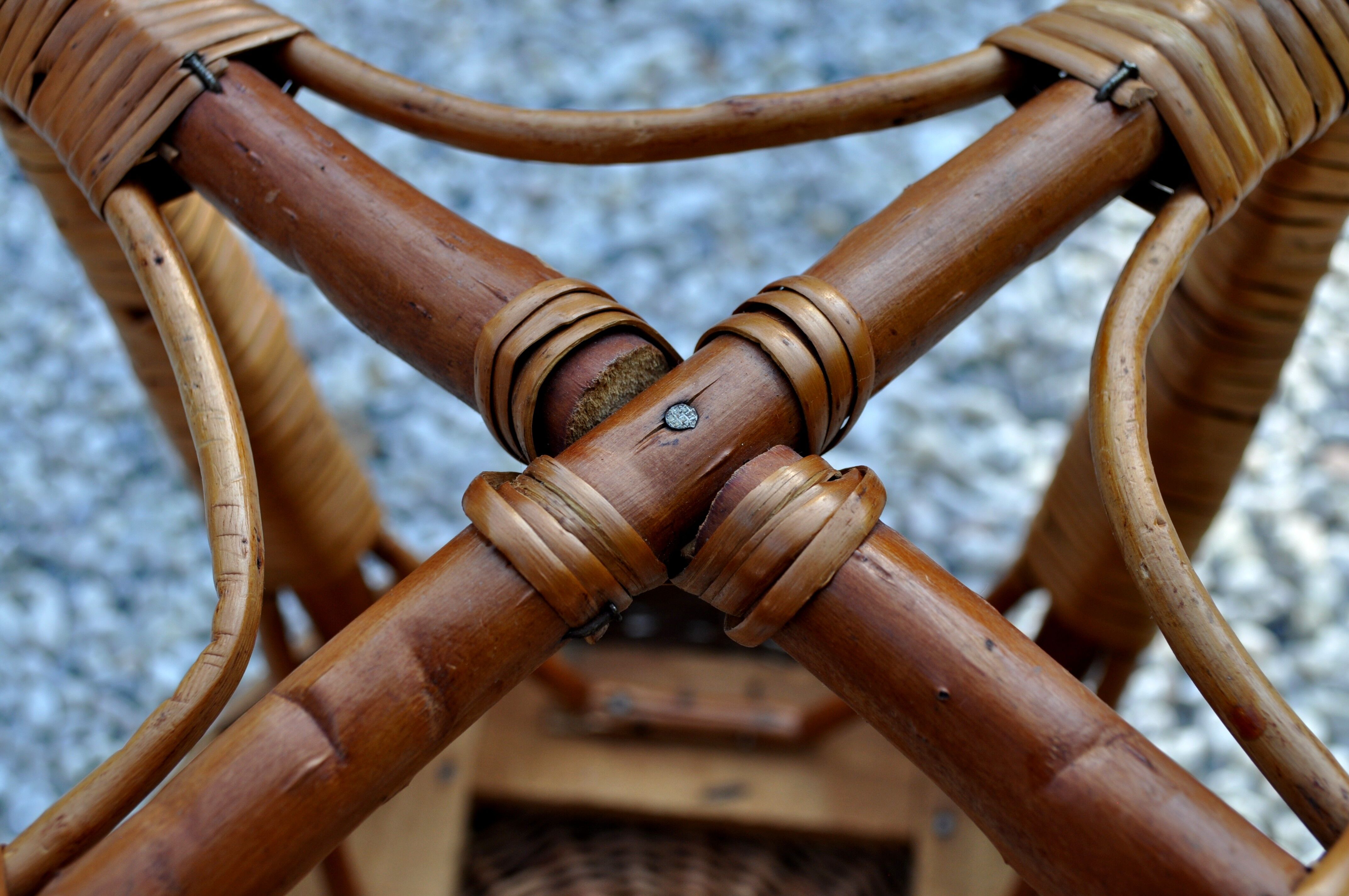Vintage rattan stool