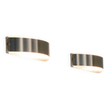 Stainless steel and glass wall lamp by Glashütte Limburg, 1970s Germany.