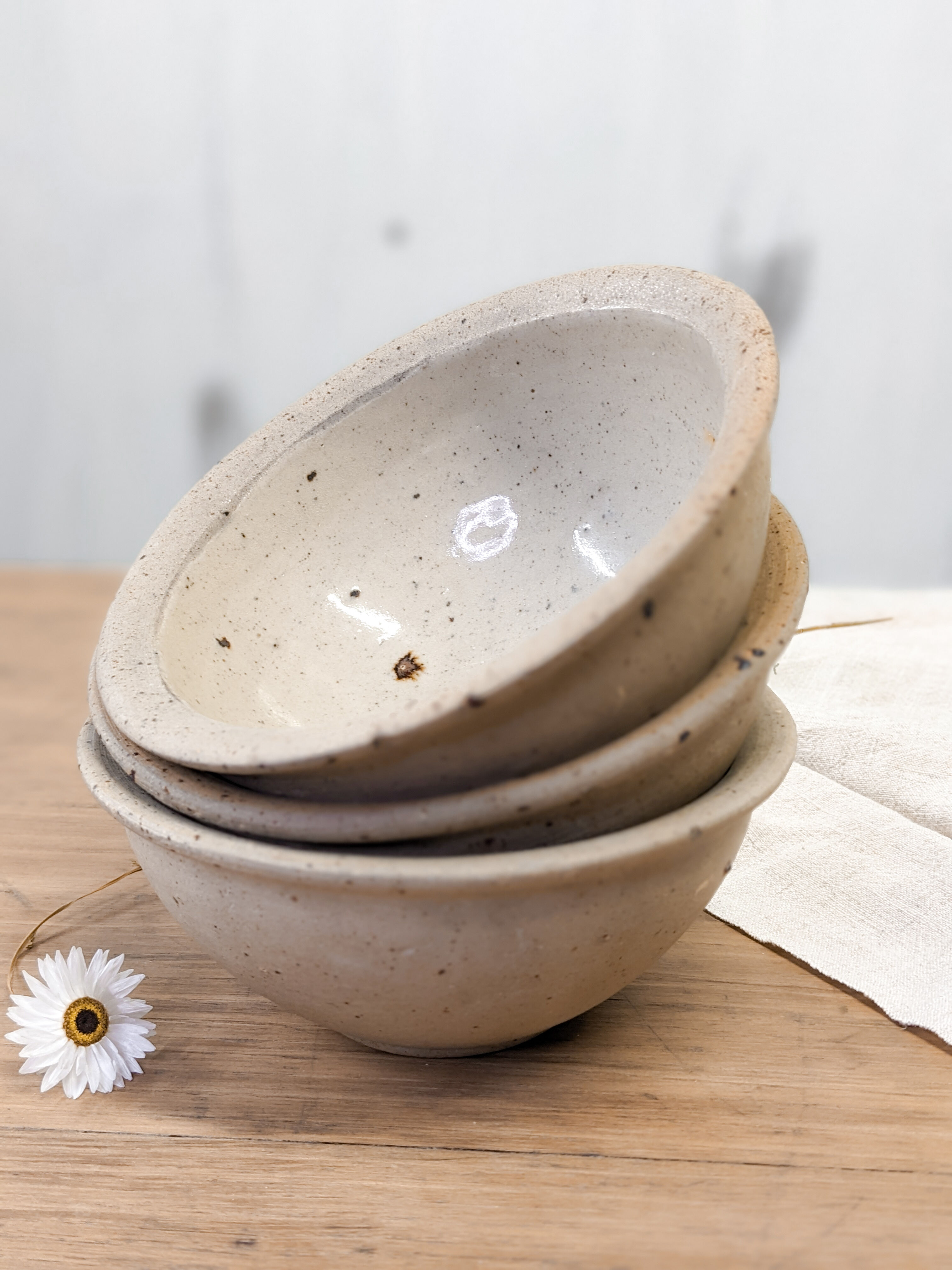 3 bowls made of natural sandstone