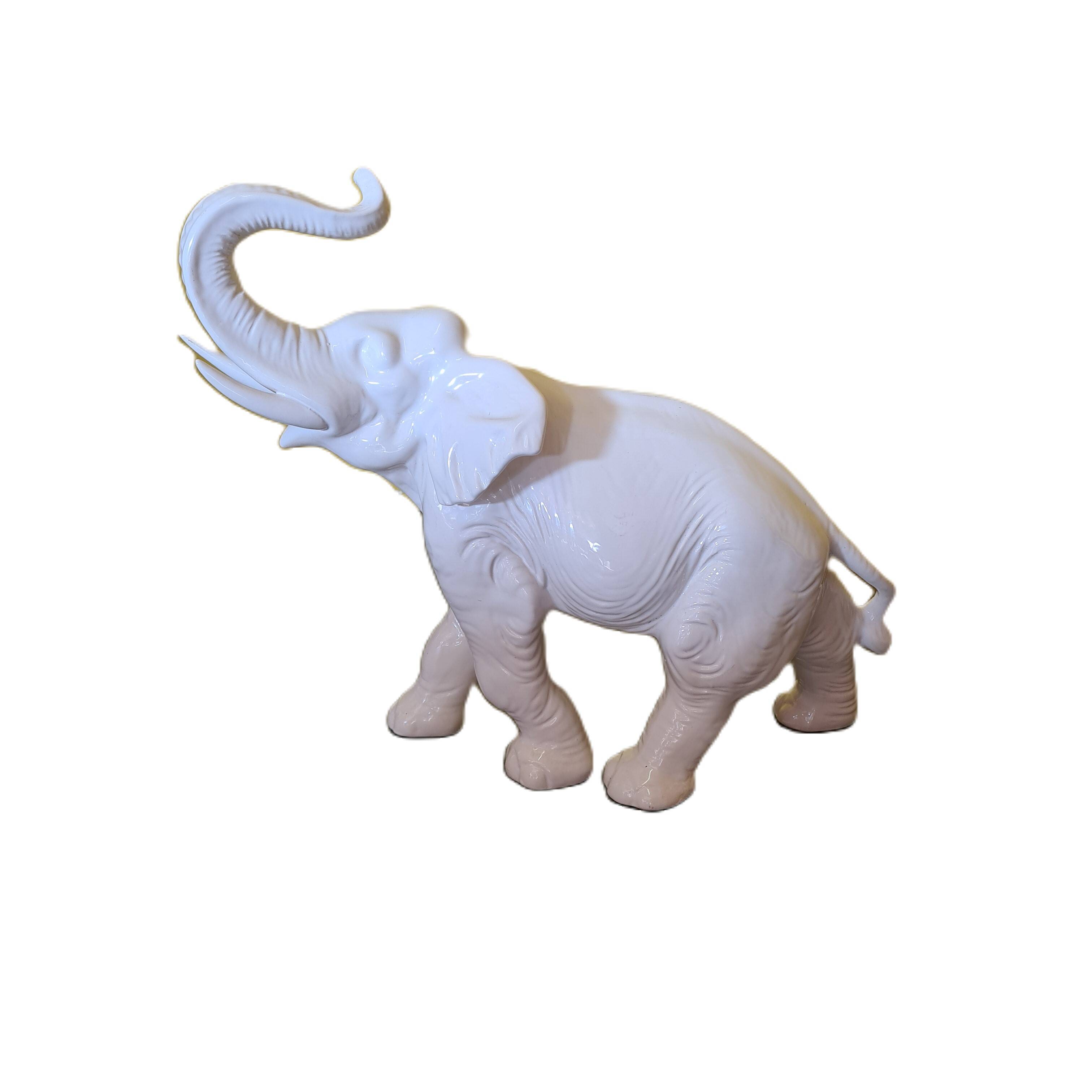 Ceramic White Elephant numbered 814, from the 1960s, Vintage