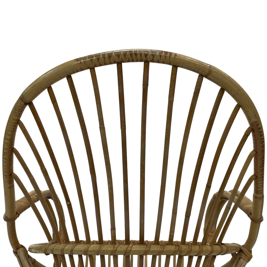 Vintage Dirk van Sliedregt Rohe Noordwolde rattan rocking chair