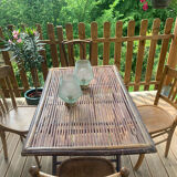 Vintage rattan table