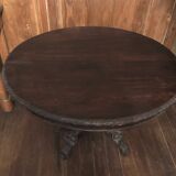 Table en chêne Néogothique décor de chimères 19 eme Gothique