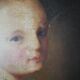 Tableau huile sur toile ancien décoration campagne portrait enfant