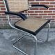 Set of 4 chairs model B64 Cesca with armrests in Black and Chrome
