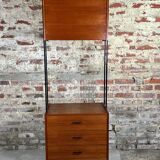 Bookcase Scandinavian modular storage unit in teak 1960