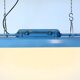 Lampe tube suspendue industrielle bleue de polam gdansk, 1970s