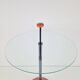 Postmodern Side Table with Ball Handle and Glass Top, 1980s