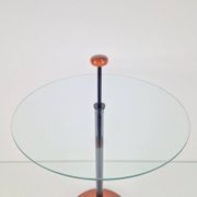 Postmodern Side Table with Ball Handle and Glass Top, 1980s
