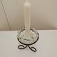 Metal base glass candle holder