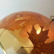 rare vintage PENDANT LAMP resin with maple leaves 1970s hanging lamp