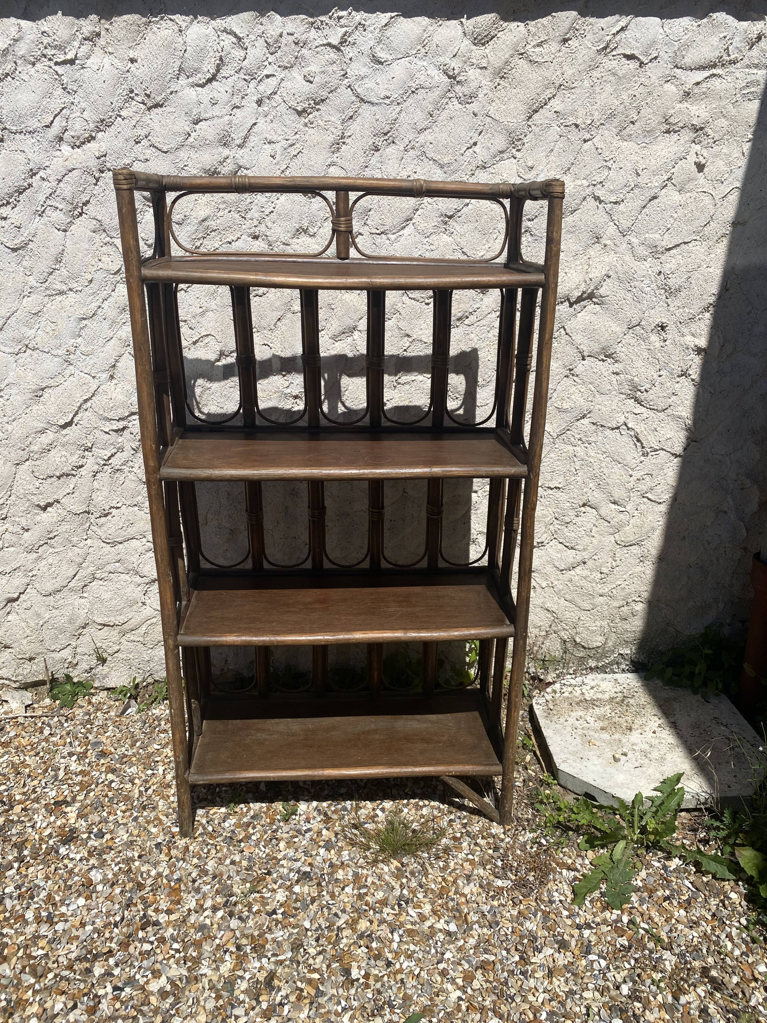 Vintage rattan shelf