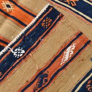 Tapis beige et bleu antique 5x8, 145x230 cm