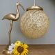 Vintage globe pendant light in yellow and gold clichy glass XXL