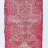 3x10 Super Soft Pink Vintage Runner Rug, 95x302Cm