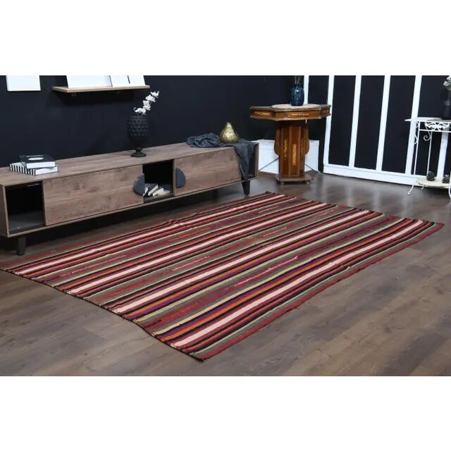 1970s vintage Turkish Oushak handmade wool cotton red area rug 170x270