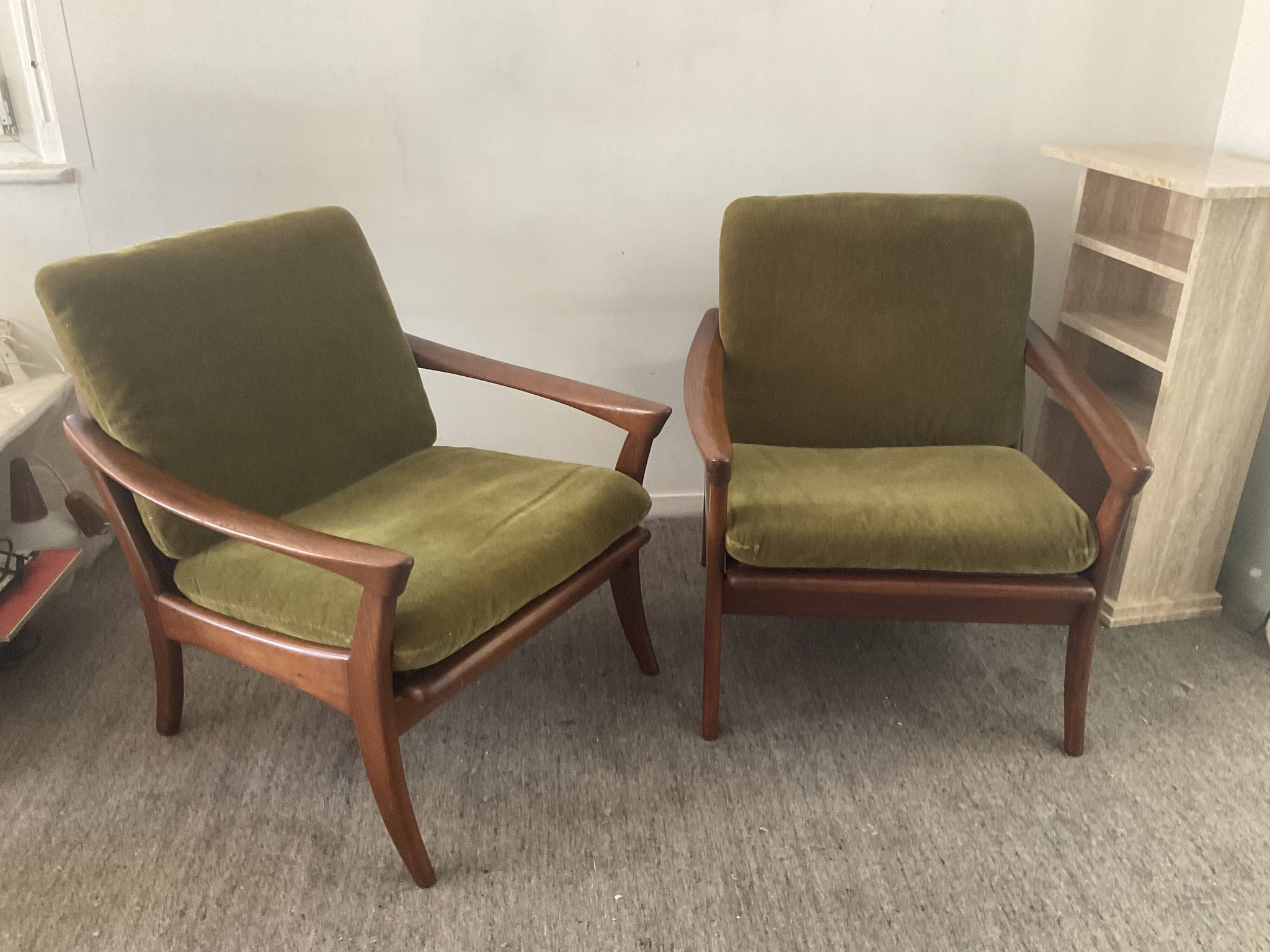 Pair of Scandinavian armchairs De Ster Gelderland in teak 60s